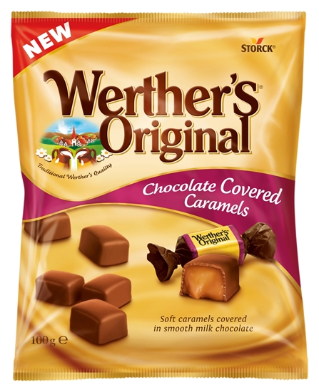 Picture of WERTHERS CHOC COVERED CARAMELS 100G X 14