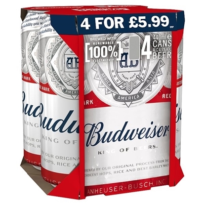 Picture of PM £5.99 BUDWEISER 440ML 4PK X 6  