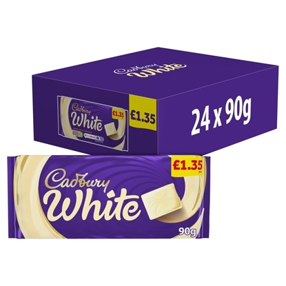 Picture of PM £1.35 CADBURY WHITE CHOC 90g x24