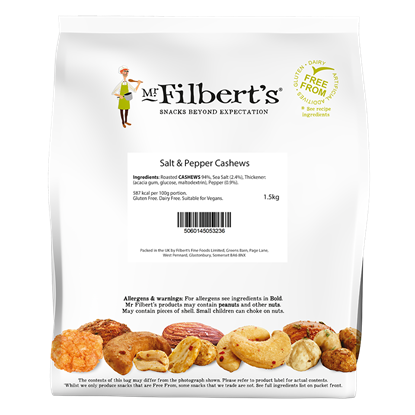 Picture of FILBERTS SALT & PEPPER CASHEWS BULK 1.5KG