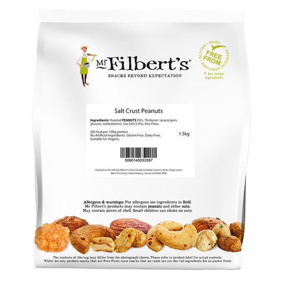 Picture of FILBERTS SALT CRUST PEANUTS BULK 1.5KG