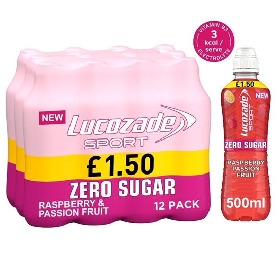 Picture of PM £1.50 LUCOZADE SPORT ZERO RASP&PASSION 500MLx12