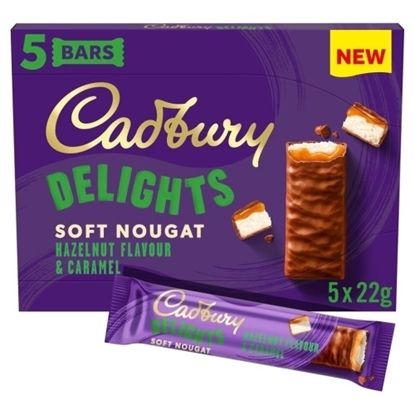 Picture of CADBURY DELIGHTS NOUGAT HAZEL & CARAMEL 5PK X 9