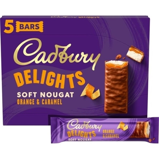 Picture of CADBURY DELIGHTS NOUGAT ORANGE & CARAMEL 5PK X 9