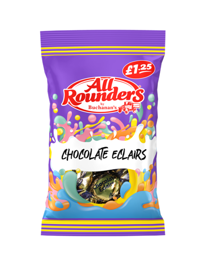 Picture of PM £1.25 ALL ROUNDERS CHOCOLATE ECLAIRS 90G X 12