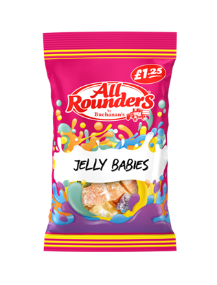 Picture of PM £1.25 ALL ROUNDERS JELLY BABIES 110G X 12 