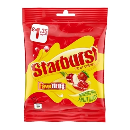 Picture of PM £1 STARBURST FAVE RED BAGS 127G x 12 