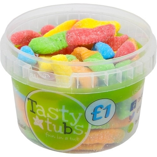 Picture of TASTY TUBS SOUR WORMS 120g x 12