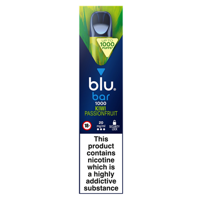 Picture of BLU BAR 1000 KIWI & PASSION 20MG X 10  £5 OFF 