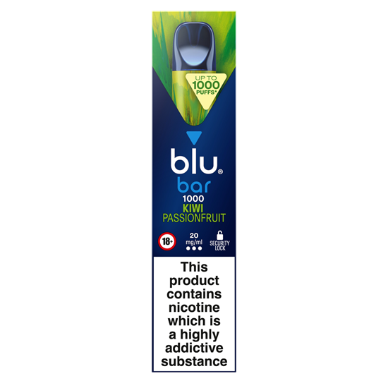 Picture of BLU BAR 1000 KIWI & PASSION 20MG X 10  £5 OFF 