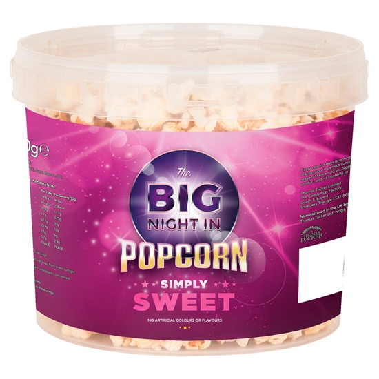 Picture of BIG NIGHT IN SWEET POPCORN TUB 250G X 6