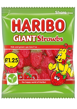 Picture of PM £1.25 HARIBO GIANT STRAWBS 140G X 12