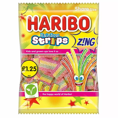 Picture of PM £1.25 HARIBO RAINBOW STRIPS Z!NG 130g X 12