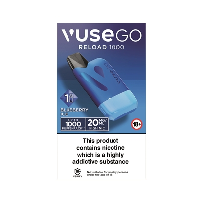 Picture of VUSE RELOAD 1000 BLUEBERRY ICE 20MG x6 £7.50 OFF