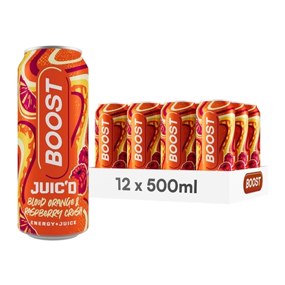 Picture of PM £1 BOOST JUIC'D BLOOD ORANGE AND RASP 500ML X12