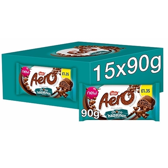 Picture of PM £1.35 AERO HAZELNUT BLOCK 90G X 15 