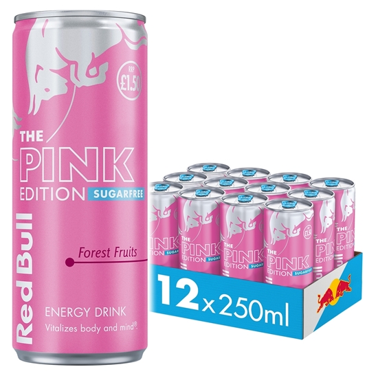 Picture of PM £1.50 RED BULL *SUGARFREE* PINK CAN 250ML x 12 