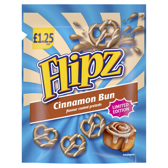 Picture of PM £1.25 FLIPZ CINNAMON BUN PRETZELS 80g x12