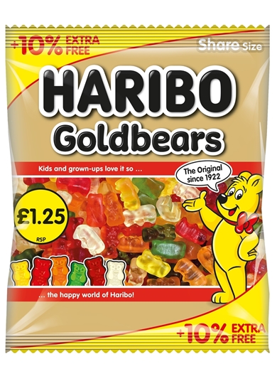 Picture of PM £1.25 HARIBO GOLD BEARS 140G + 10% x 12 