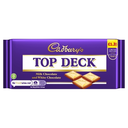 Picture of PM £1.35 CADBURY CDM TOP DECK (MILK/WHITE) 95G x23