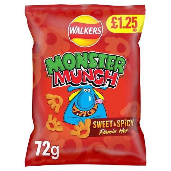 Picture of PM £1.25 MONSTER MUNCH FLAMIN HOT 72G X 18