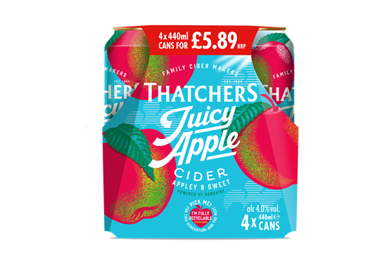 Picture of PM £5.89 THATCHERS JUICY APPLE CANS 500ml 4PK x 6 