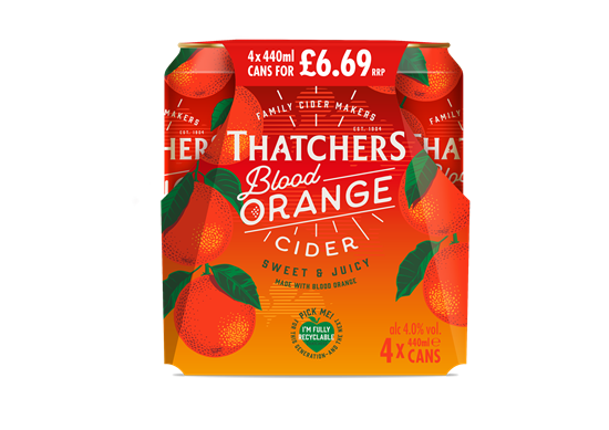 Picture of PM £6.69 THATCHERS BLOOD ORANGE CANS 440ML 4PK X 6