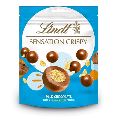 Picture of LINDT SENSATIONS CRISPY MILK CHOC BAG 140G X 10