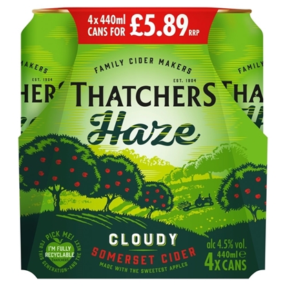 Picture of PM £5.89 THATCHERS HAZE *CANS* 500ml 4PK x 6 