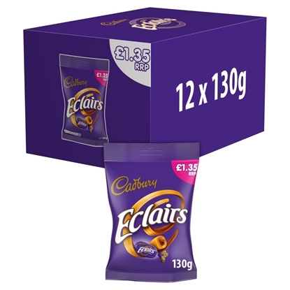 Picture of PM £1.35 CADBURY CHOCOLATE ECLAIRS 130G X 12 