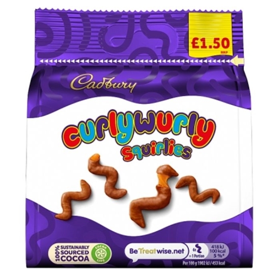 Picture of PM £1.50 CADBURY CURLY WURLY SQUIRLY POUCH 85g x10