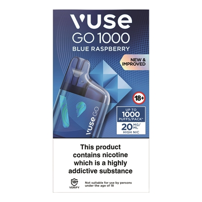 Picture of VUSE GO 1000 BLUE RASPBERRY *BOX* 20mg x 10   