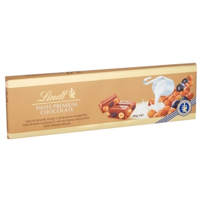 Picture of LINDT GOLD BAR RAISIN&HZLNUT 300GX10 SRP