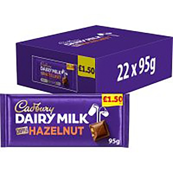 Picture of PM £1.50 CADBURY DAIRY MILK HAZELNUT 95G x 22 