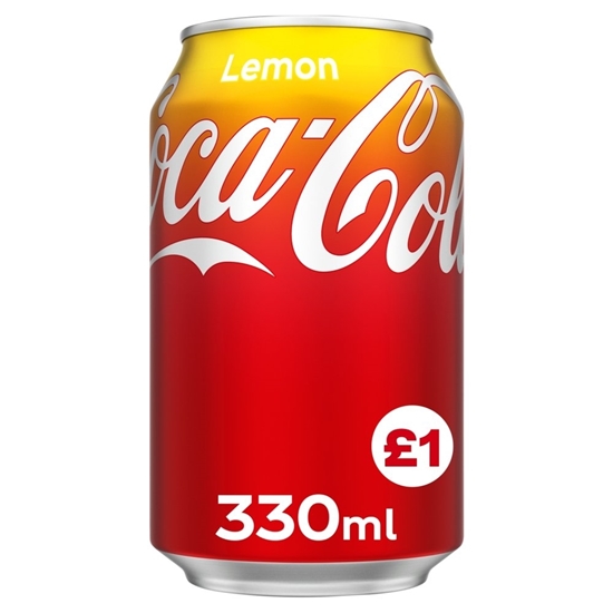 Picture of PM £1 COKE LEMON CANS 330ML X 24 