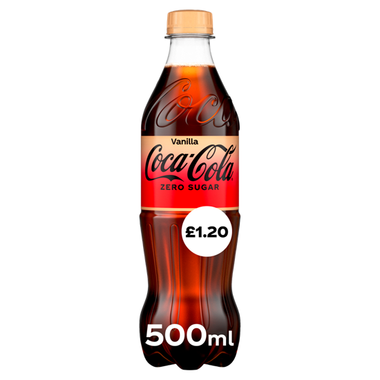 Picture of PM £1.20 COKE *ZERO* VANILLA 500ml x 12