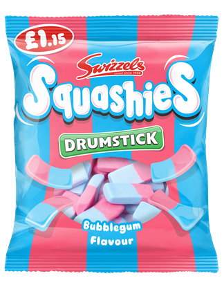 Picture of PM £1.15 SWIZZELS SQUASHIES DRUMST BUBBLEGUM 120g 