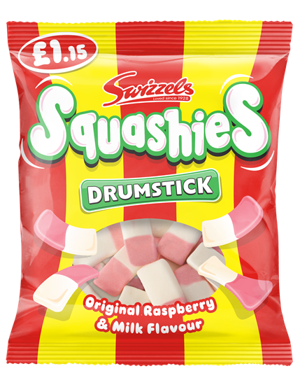 Picture of PM £1.15 SWIZZELS SQUASHIES DRUMSTICKS 120g x 12