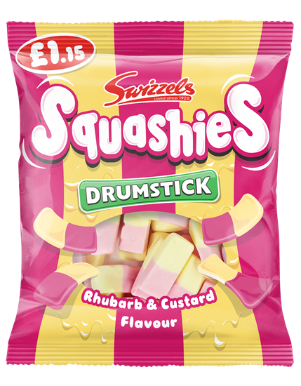 Picture of PM £1.15 SWIZZELS SQUASHIES RHUB & CUST 120g x12