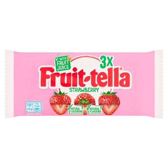 Picture of PM £1.25 FRUITELLA STICK STRAWBERRY 3PK 41G X 24