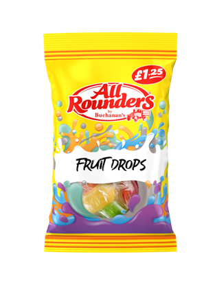 Picture of PM £1.25  ALL ROUNDERS FRUIT DROPS 110G X 12