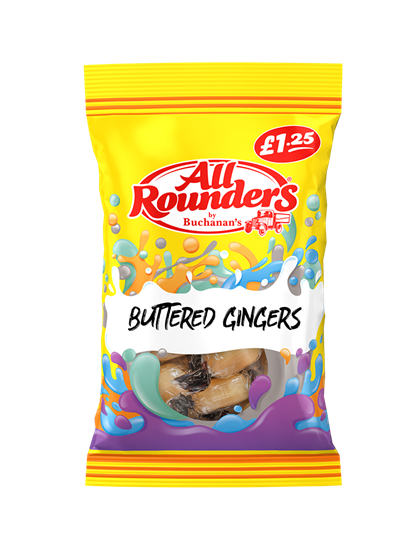 Picture of PM £1.25 ALL ROUNDERS BUTTERED GINGERS 110G X 12