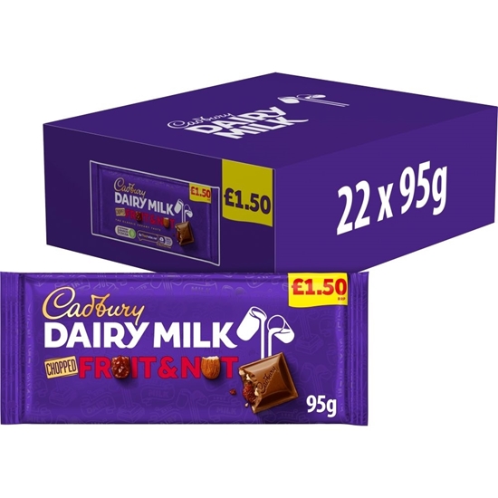 Picture of PM £1.50 CADBURY DAIRY MILK FRUIT & NUT 95G X 22 