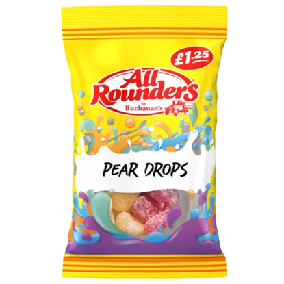 Picture of PM £1.25 ALL ROUNDERS PEAR DROP 110G X 12