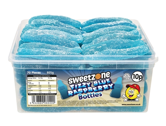 Picture of SWEETZONE GIANT FIZZY BLUE BOTTLES 70 X 10P