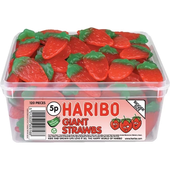 Picture of HARIBO GIANT STRAWBS **15P** x  100