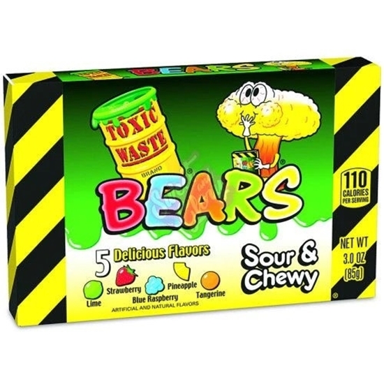 Picture of TOXIC WASTE SOUR GUMMY BEARS 85G BOX X 12