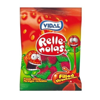 Picture of VIDAL JELLY FILLED STRAWBERRIES *BAGS* 90G X 14