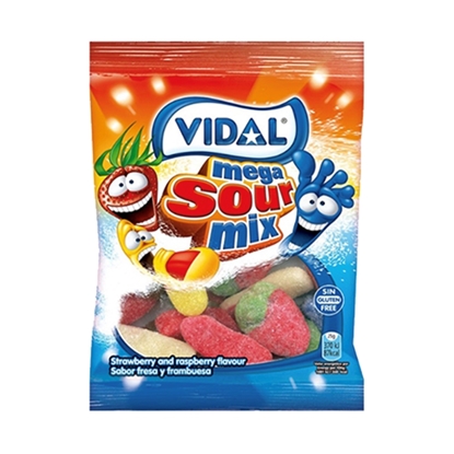 Picture of VIDAL MEGA SOUR MIX *BAGS* 90G X 14