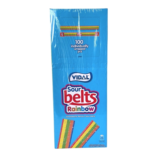 Picture of VIDAL RAINBOW SOUR BELTS *BAGS* 90g x 14